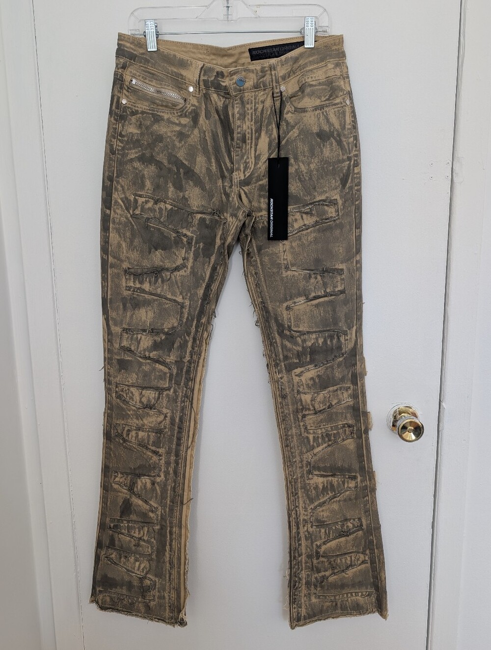 Shake Beige Oil Wash Stacked Flare Jean Shake Beige Men’s Jeans  34